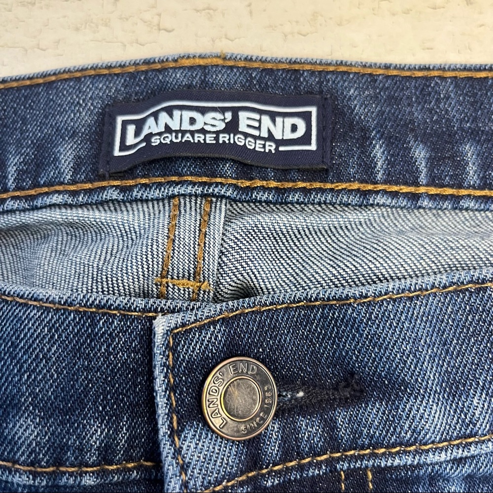 Lands’ End Women’s Square Rigger Slim Fit Jeans High Waist Size 34 - Picture 2 of 8